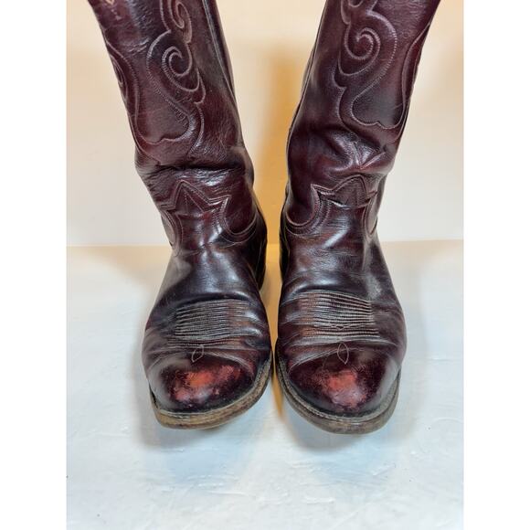 Size 12 D Tony Lama 2022 Brown Cowboy Boots Leather - Picture 2 of 14